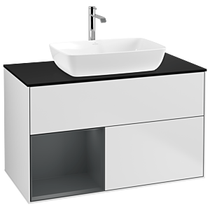 Villeroy and Boch Finion Villeroy and Boch Finion G772HGMT 100cm, cover plate black matt, Emotion, shelves midnight matt lacquer, white matt lacquer