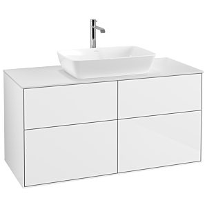 Villeroy und Boch Finion Waschtischunterschrank G79100GF 120x60,3cm, Emotion, Abdeckplatte white matt, Glossy white lacquer