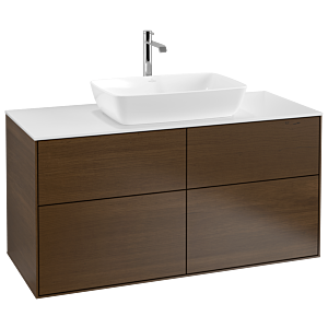 Villeroy und Boch Finion Waschtischunterschrank G79100GN 120x60,3cm, Emotion, Abdeckplatte white matt, Walnut veneer