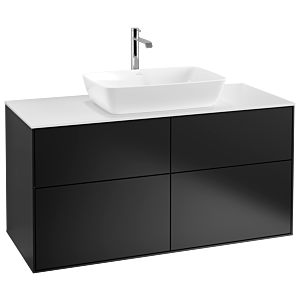 Villeroy et Boch Finion Villeroy et Boch G79100PD 120x60.3cm, Emotion, plaque de recouvrement blanc mat, laqué noir mat