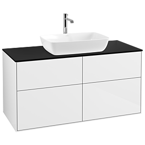 Villeroy and Boch Finion Villeroy and Boch Finion G79200GF 120x60.3cm, Emotion, cover plate black matt, Glossy white lacquer