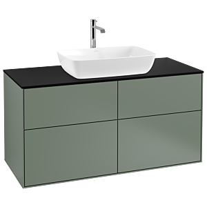 Villeroy und Boch Finion Waschtischunterschrank G79200GM 120x60,3cm, Emotion, Abdeckplatte black matt, Olive Matt Lacquer
