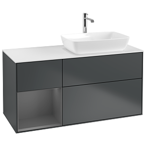 Villeroy and Boch Finion Villeroy and Boch Finion G801GKHG 120cm, cover plate white matt, Emotion, shelves Anthracite matt lacquer, Midnight Blue Matt Lacquer