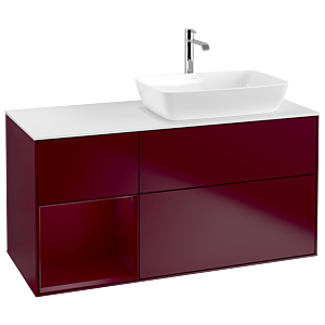 Villeroy und Boch Finion Waschtischunterschrank G801HBHB 120cm, Abdeckplatte white matt, Emotion, Regale Peony matt lacquer, Peony Matt