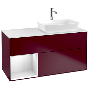 Villeroy und Boch Finion Waschtischunterschrank G801MTHB 120cm, Abdeckplatte white matt, Emotion, Regale White matt lacquer, Peony Matt