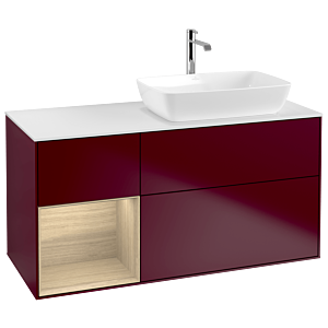 Villeroy und Boch Finion Waschtischunterschrank G801PCHB 120cm, Abdeckplatte white matt, Emotion, Regale Oak Veneer, Peony Matt