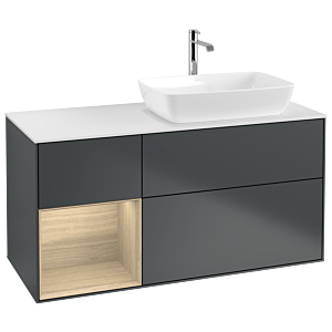 Villeroy and Boch Finion Villeroy and Boch Finion G801PCHG 120cm, cover plate matt white, Emotion, shelves Oak Veneer , Midnight Blue Matt Lacquer