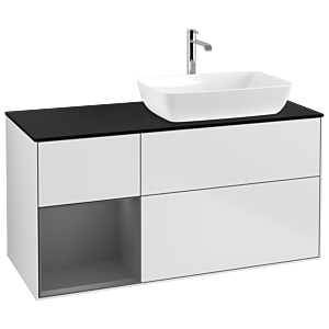Villeroy and Boch Finion Villeroy and Boch Finion G802GKMT 120cm, cover plate black matt, Emotion, shelves Anthracite matt lacquer, White matt lacquer