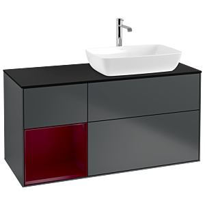 Villeroy and Boch Finion Villeroy and Boch Finion G802HBHG 120cm, black matt cover plate, Emotion, Peony matt lacquer shelves, Midnight Blue Matt Lacquer