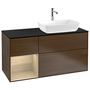 Villeroy and Boch Finion Villeroy and Boch Finion G802PCGN 120cm, black matt cover plate, emotion, Oak Veneer shelves, Oak Veneer veneer