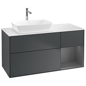 Villeroy and Boch Finion Villeroy and Boch Finion G811GKHG 120cm, cover plate matt white, Emotion, shelves anthracite matt lacquer, Midnight Blue Matt Lacquer