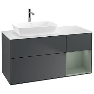 Villeroy and Boch Finion Villeroy and Boch Finion G811GMHG 120cm, cover plate matt white, Emotion, shelves olive matt lacquer, Midnight Blue Matt Lacquer