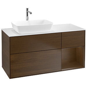 Villeroy and Boch Finion Villeroy and Boch Finion G811GNGN 120cm, cover plate matt white, emotion, shelves Walnut Veneer , Walnut Veneer veneer