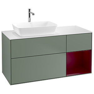 Villeroy and Boch Finion Villeroy and Boch Finion G811HBGM 120cm, cover plate white matt, Emotion, shelves Peony matt lacquer, Olive Matt Lacquer