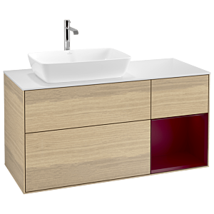 Villeroy and Boch Finion Villeroy and Boch Finion G811HBPC 120cm, cover plate matt white, Emotion, shelves Peony matt lacquer, Oak Veneer