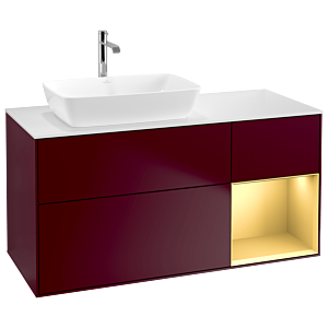 Villeroy and Boch Finion Villeroy and Boch Finion G811HFHB 120cm, cover plate white matt, Emotion, shelves gold matt lacquer, Peony Matt