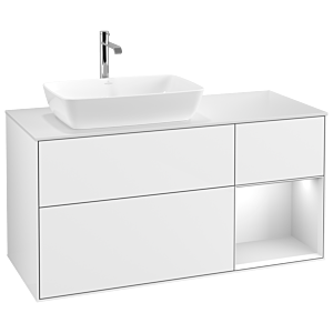Villeroy and Boch Finion Villeroy and Boch Finion G811MTGF 120cm, cover plate white matt, Emotion, shelves white matt lacquer, glossy white lacquer