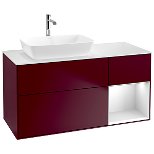 Villeroy and Boch Finion Villeroy and Boch Finion G811MTHB 120cm, cover plate matt white, Emotion, shelves matt white lacquer, Peony Matt