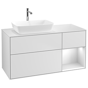 Villeroy and Boch Finion Villeroy and Boch Finion G811MTMT 120cm, cover plate matt white, Emotion, shelves matt white lacquer, matt white lacquer
