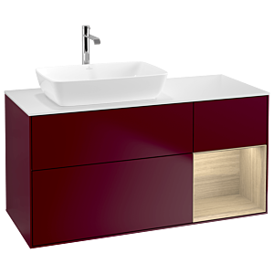 Villeroy und Boch Finion Waschtischunterschrank G811PCHB 120cm, Abdeckplatte white matt, Emotion, Regale Oak Veneer, Peony Matt