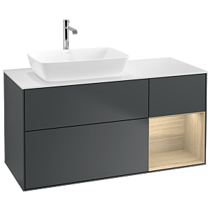 Villeroy and Boch Finion Villeroy and Boch Finion G811PCHG 120cm, cover plate matt white, Emotion, shelves Oak Veneer , Midnight Blue Matt Lacquer