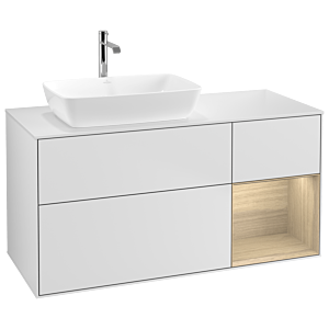 Villeroy and Boch Finion Villeroy and Boch Finion G811PCMT 120cm, cover plate matt white, Emotion, shelves Oak Veneer , matt white lacquer