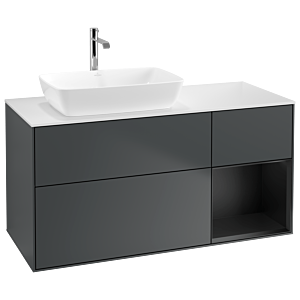 Villeroy and Boch Finion Villeroy and Boch Finion G811PDHG 120cm, cover plate matt white, Emotion, shelves matt black lacquer, Midnight Blue Matt Lacquer
