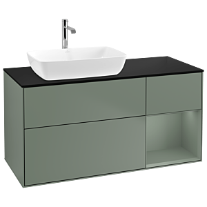 Villeroy and Boch Finion Villeroy and Boch Finion G812GMGM 120cm, cover plate black matt, Emotion, shelves olive matt lacquer, Olive Matt Lacquer