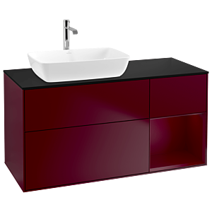 Villeroy and Boch Finion Villeroy and Boch Finion G812HBHB 120cm, cover plate black matt, Emotion, shelves Peony matt lacquer, Peony Matt