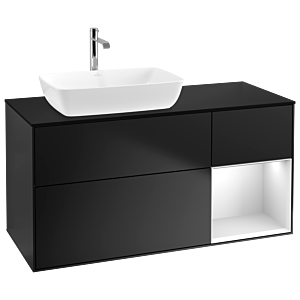 Villeroy and Boch Finion Villeroy and Boch Finion G812MTPD 120cm, cover plate black matt, Emotion, shelves white matt lacquer, black matt lacquer