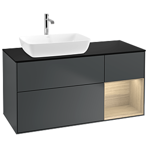 Villeroy and Boch Finion Villeroy and Boch Finion G812PCHG 120cm, cover plate black matt, Emotion, shelves Oak Veneer , Midnight Blue Matt Lacquer