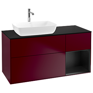 Villeroy and Boch Finion Villeroy and Boch Finion G812PDHB 120cm, black matt cover plate, Emotion, black matt lacquer shelves, Peony Matt