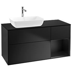 Villeroy and Boch Finion Villeroy and Boch Finion G812PDPD 120cm, cover plate black matt, Emotion, shelves Black matt lacquer, Black matt lacquer