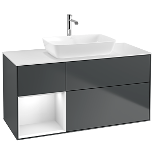 Villeroy and Boch Finion Villeroy and Boch Finion G821GFHG 120cm, cover plate white matt, Emotion, shelves Glossy white lacquer, Midnight Blue Matt Lacquer