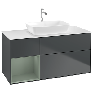 Villeroy and Boch Finion Villeroy and Boch Finion G821GMHG 120cm, cover plate white matt, Emotion, shelves olive matt lacquer, midnight Blue Matt Lacquer