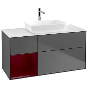 Villeroy and Boch Finion Villeroy and Boch Finion G821HBGK 120cm, cover plate white matt, Emotion, shelves Peony matt lacquer, anthracite matt