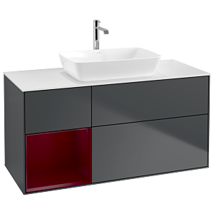 Villeroy und Boch Finion Waschtischunterschrank G821HBHG 120cm, Abdeckplatte white matt, Emotion, Regale Peony matt lacquer, Midnight Blue Matt Lacquer