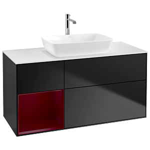Villeroy and Boch Finion Villeroy and Boch Finion G821HBPD 120cm, cover plate white matt, Emotion, shelves Peony matt lacquer, black matt lacquer