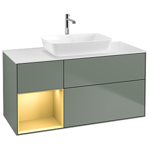 Villeroy and Boch Finion Villeroy and Boch Finion G821HFGM 120cm, cover plate white matt, Emotion, shelves gold matt lacquer, Olive Matt Lacquer