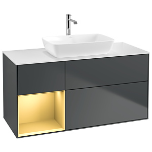 Villeroy and Boch Finion Villeroy and Boch Finion G821HFHG 120cm, cover plate white matt, Emotion, shelves gold matt lacquer, midnight Blue Matt Lacquer