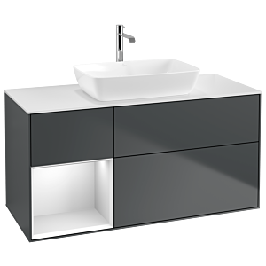 Villeroy and Boch Finion Villeroy and Boch Finion G821MTHG 120cm, cover plate white matt, Emotion, shelves white matt lacquer, midnight Blue Matt Lacquer