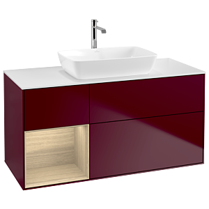 Villeroy und Boch Finion Waschtischunterschrank G821PCHB 120cm, Abdeckplatte white matt, Emotion, Regale Oak Veneer, Peony Matt