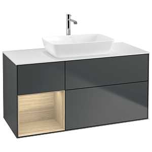 Villeroy and Boch Finion Villeroy and Boch Finion G821PCHG 120cm, cover plate white matt, Emotion, shelves Oak Veneer , Midnight Blue Matt Lacquer