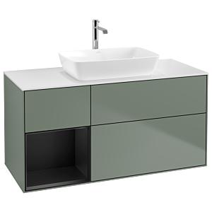 Villeroy and Boch Finion Villeroy and Boch Finion G821PDGM 120cm, cover plate white matt, Emotion, shelves black matt lacquer, Olive Matt Lacquer