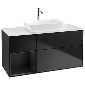 Villeroy and Boch Finion Villeroy and Boch Finion G821PDPD 120cm, cover plate white matt, Emotion, shelves Black matt lacquer, Black matt lacquer