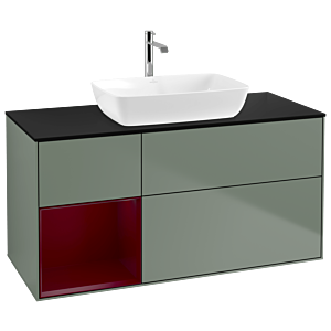Villeroy and Boch Finion Villeroy and Boch Finion G822HBGM 120cm, cover plate black matt, Emotion, shelves Peony matt lacquer, Olive Matt Lacquer