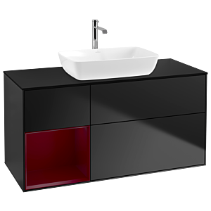 Villeroy and Boch Finion Villeroy and Boch Finion G822HBPD 120cm, cover plate black matt, Emotion, shelves Peony matt lacquer, black matt lacquer