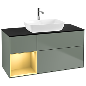 Villeroy and Boch Finion Villeroy and Boch Finion G822HFGM 120cm, cover plate black matt, Emotion, shelves gold matt lacquer, Olive Matt Lacquer