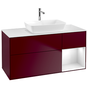 Villeroy and Boch Finion Villeroy and Boch Finion G831GFHB 120cm, cover plate white matt, Emotion, shelves Glossy white lacquer, Peony Matt