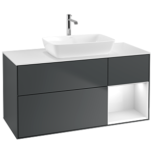 Villeroy and Boch Finion Villeroy and Boch Finion G831GFHG 120cm, cover plate white matt, Emotion, shelves Glossy white lacquer, Midnight Blue Matt Lacquer